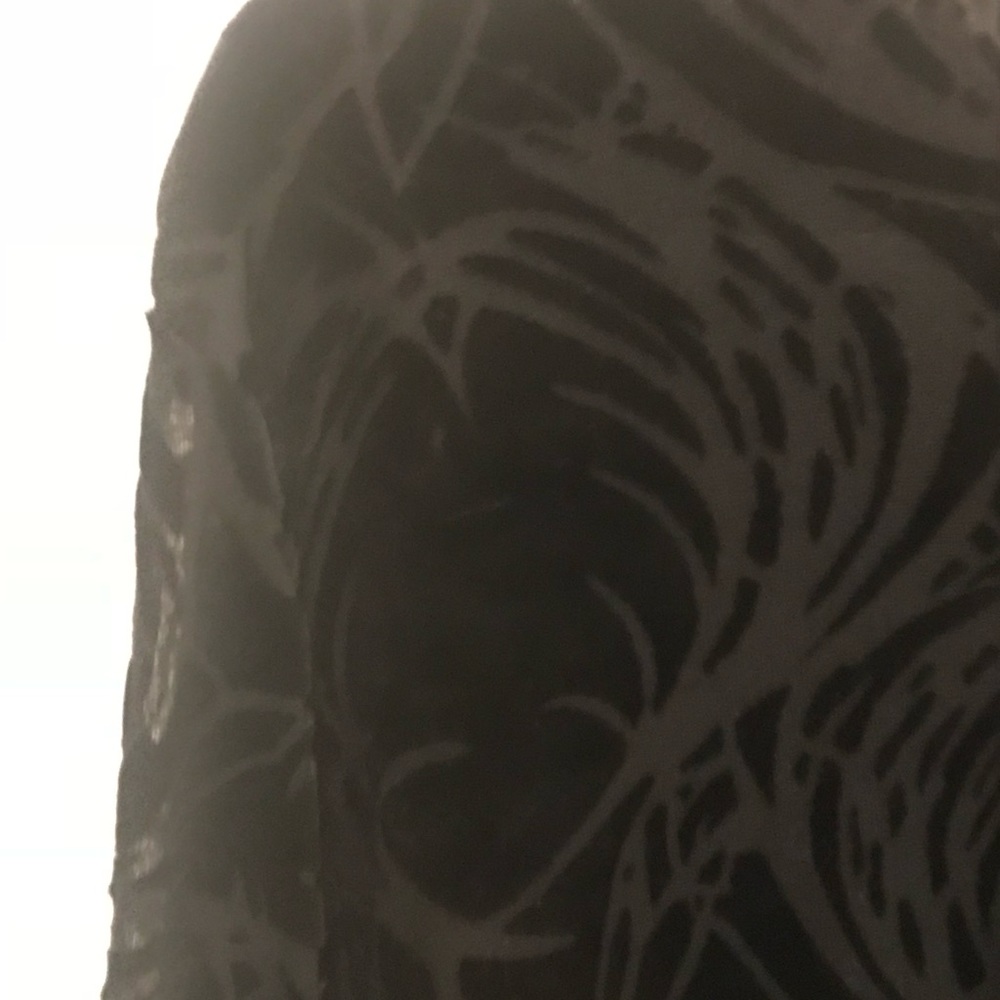 Long Sleeve Black/Black Flocked Top - Picture 2 of 2